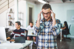 ADHD in Adult male trying to focus while at work.